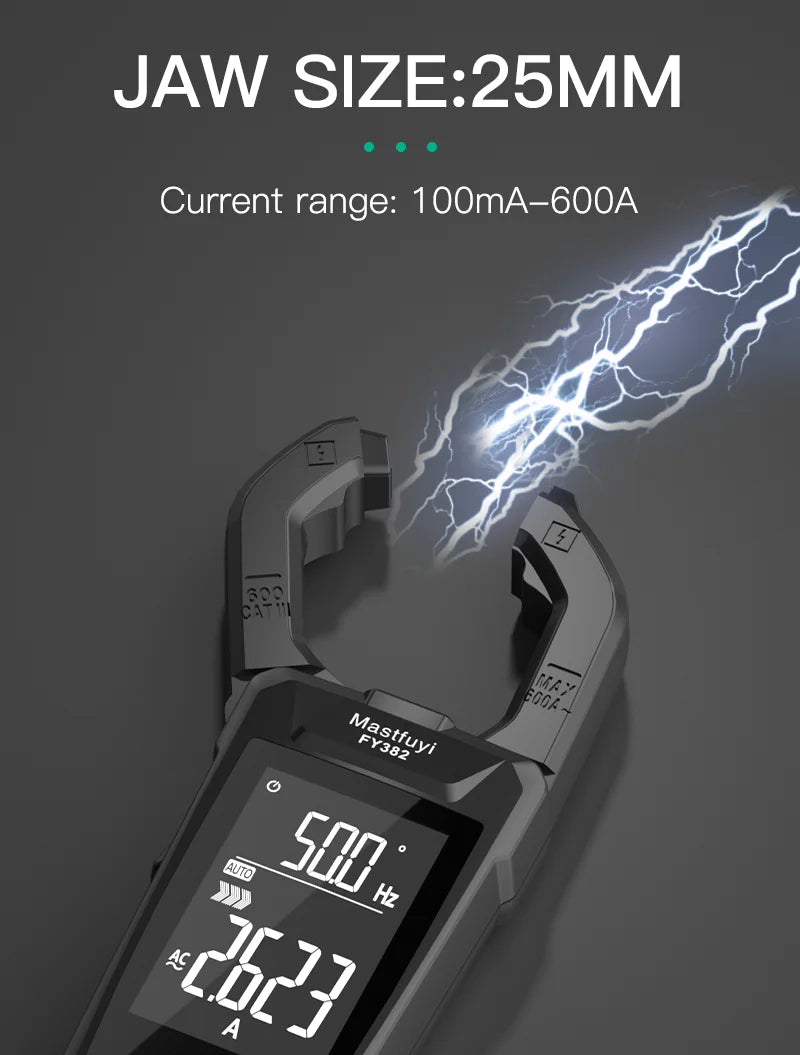 MASTFUYI Automatic Large-Screen Digital Clamp Meter Handheld Ammeter Clamp Multimeter 10000 Counts True RMS with NCV Detection