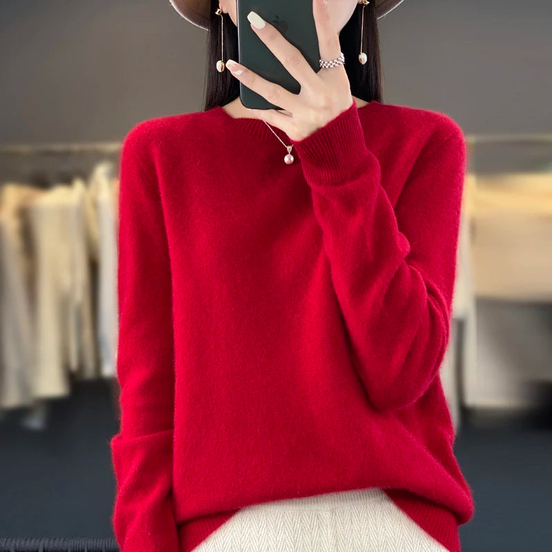 Women's Crew Neck Knit Sweater - Soft Warm Pullover Top - photo 14