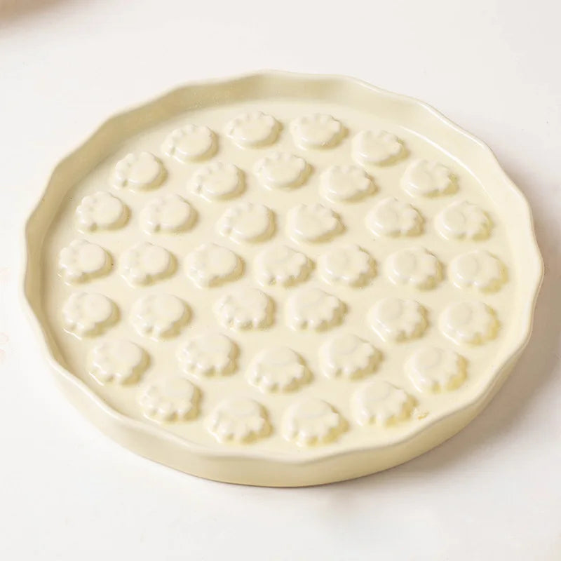Ceramic Cat Lick Plate - Textured Slow Food Dish – photo 9