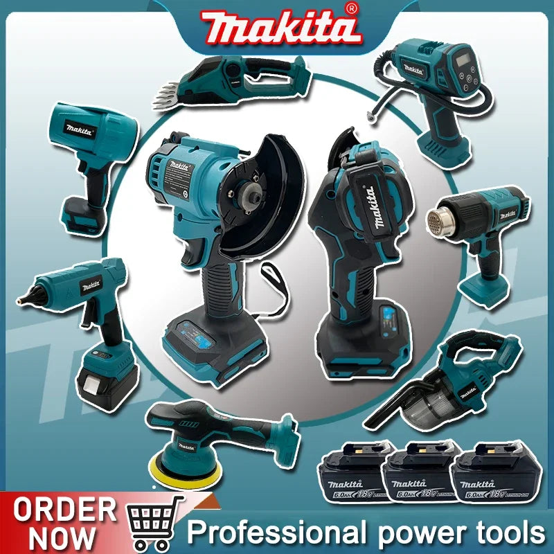 Makita Multifunctional Power Tools Handheld Portable 6 Inch Chain Saw Electric Saw,Cutter, Air Pump,Electric Dril for 18VBattery