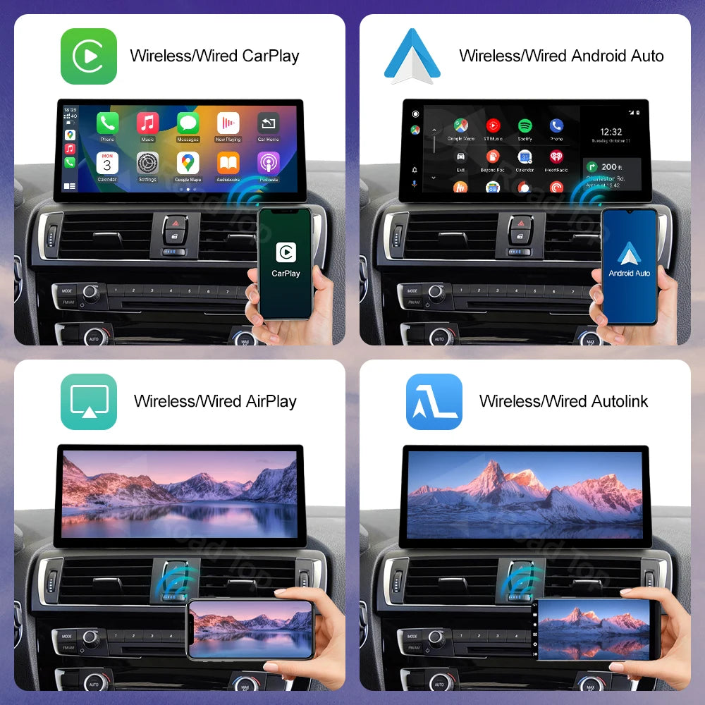 12.3" Ultra-Thin Wireless CarPlay Screen for BMW 1/2/3/4 Series F20 F21 F22 F23 F30 F31 F33 F36 — CIC/NBT/EVO