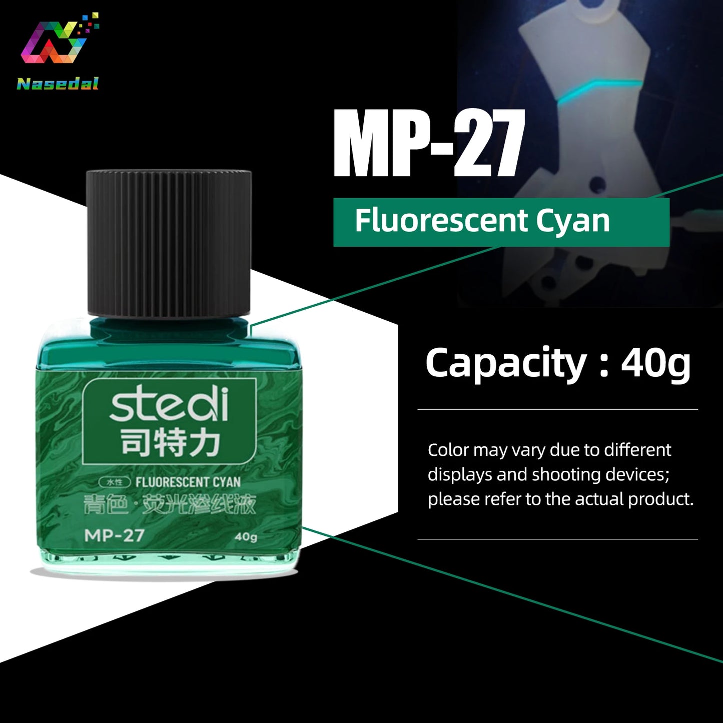 Stedi MP-20~29 40g Water-based Fluorescent Panel Liner Paint for Gundam Model Building Fluorescent Ink Panel Line Accent Color