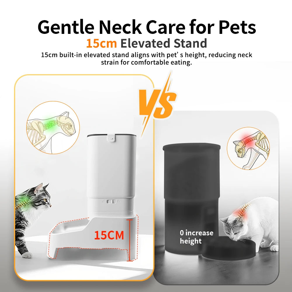 FURPIPI Smart Pet Feeder with 1080P Elevated Camera – Tuya App Control | 4.5L Auto Cat & Dog Food Dispenser