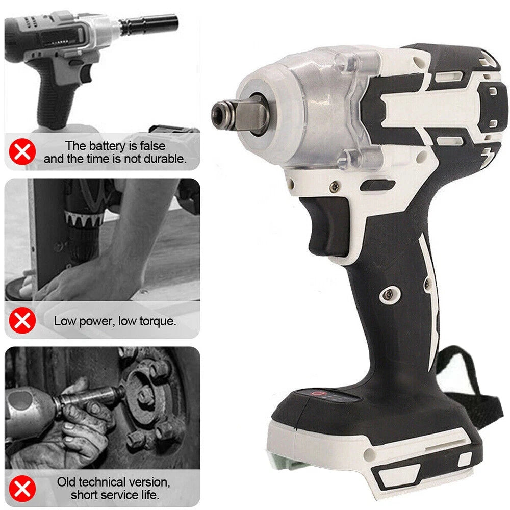 For Makita 18V 21V Battery Cordless Impact Wrench 1/2" Brushless Bare Tool Only (Battery Not Included)