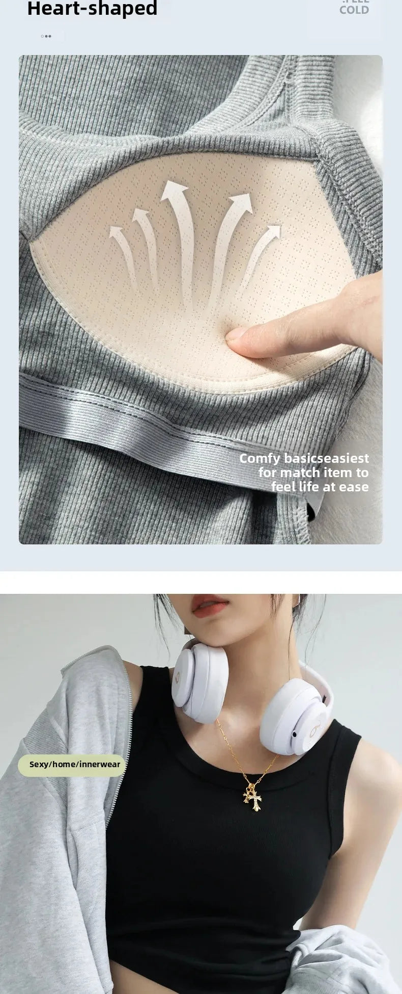 2-in-1 T-Shirt Bra Combo Top- Women's Seamless Built-in Vest,Summer Breathable Sleeveless Shirt & Casual Undershirt Sexy Top Y2k