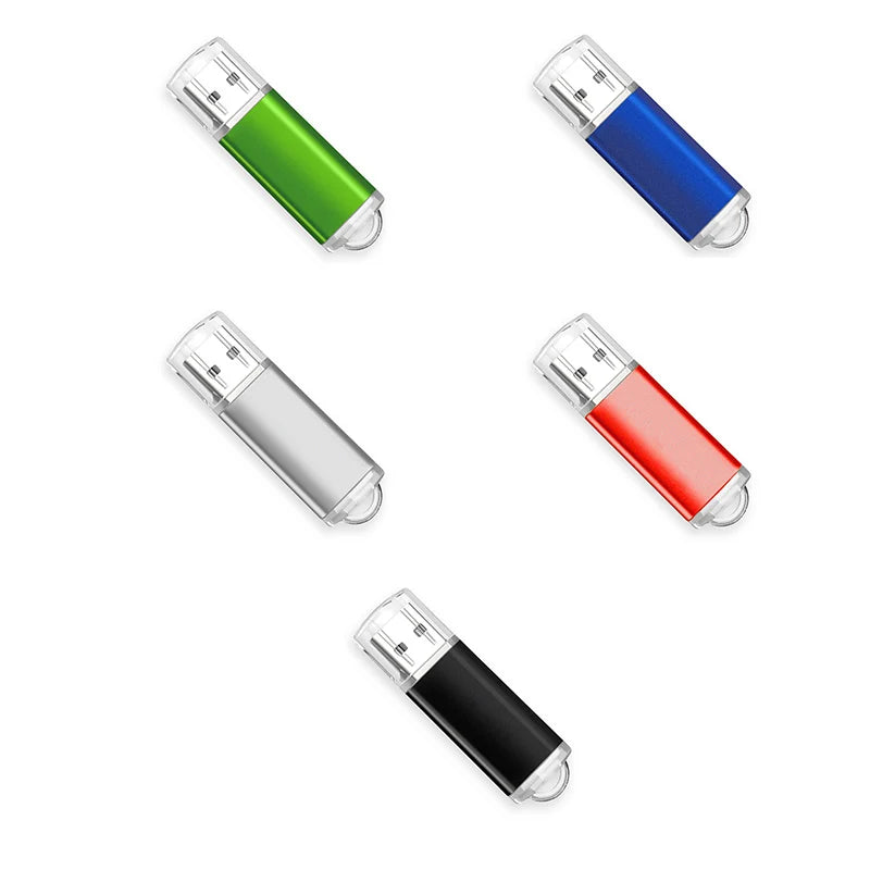 USB 2.0 Flash Drive 10-Pack — Bulk Color Memory Sticks 1GB to 128GB