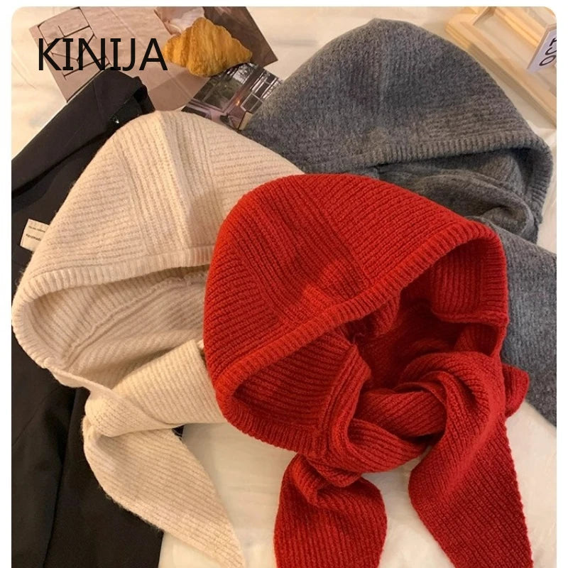 Women's Knit Balaclava Bonnet - Beanie & Scarf in One - photo 6
