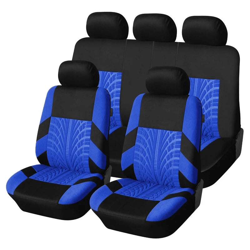 Universal Car Seat Covers 5 Pc Set with Tire Track Detail