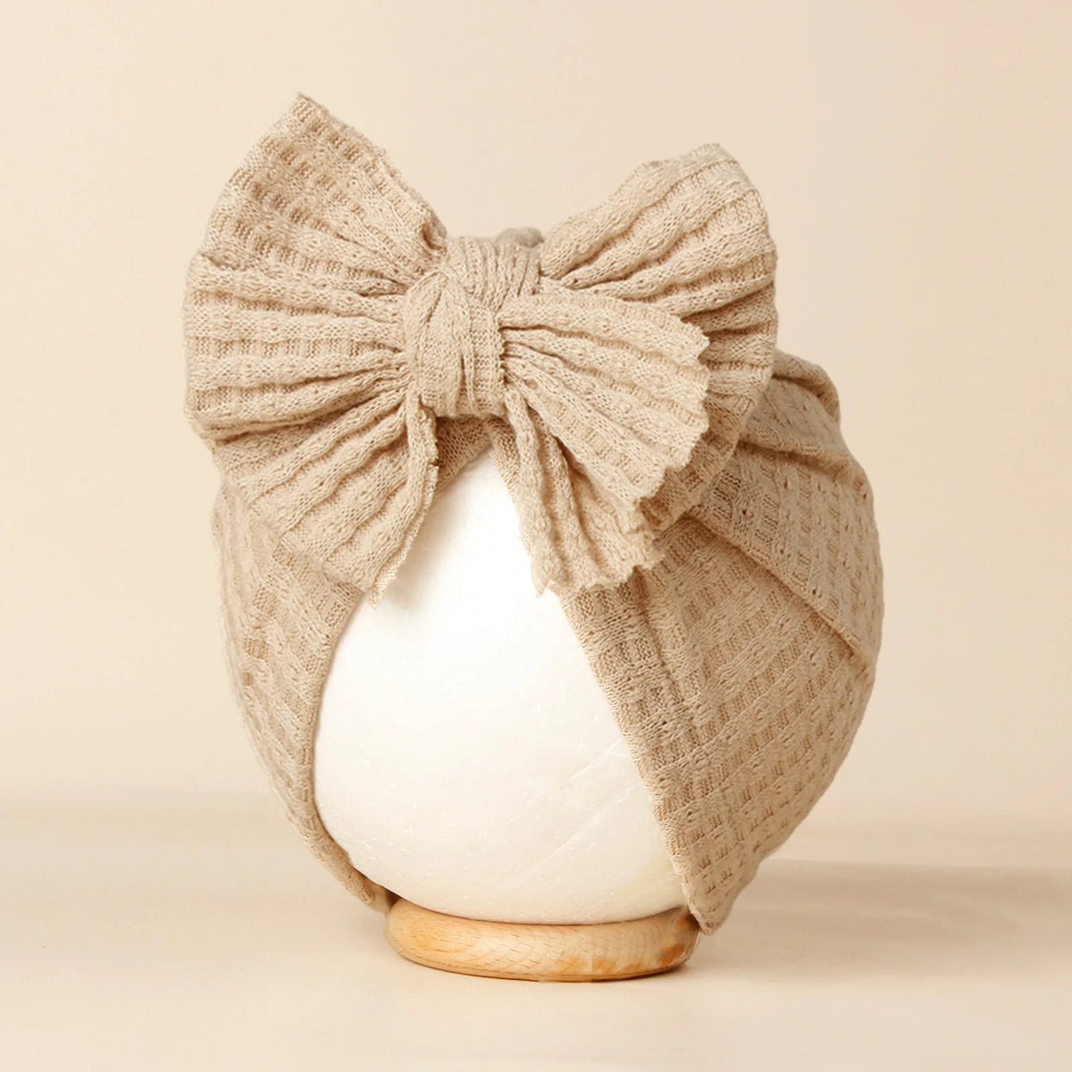 Baby Girl Bow Knit Turban Hat - Soft Newborn Beanie - photo 2