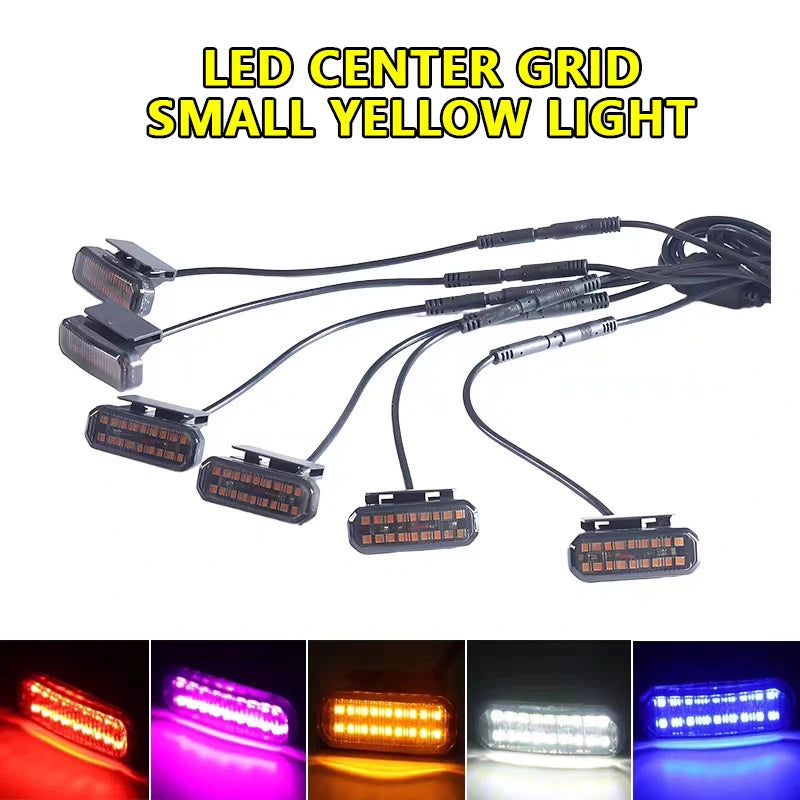 FOR Toyota Fortuner Car Center Grille Small Amber Light Single Color Snap LED High Brightness Waterproof Models