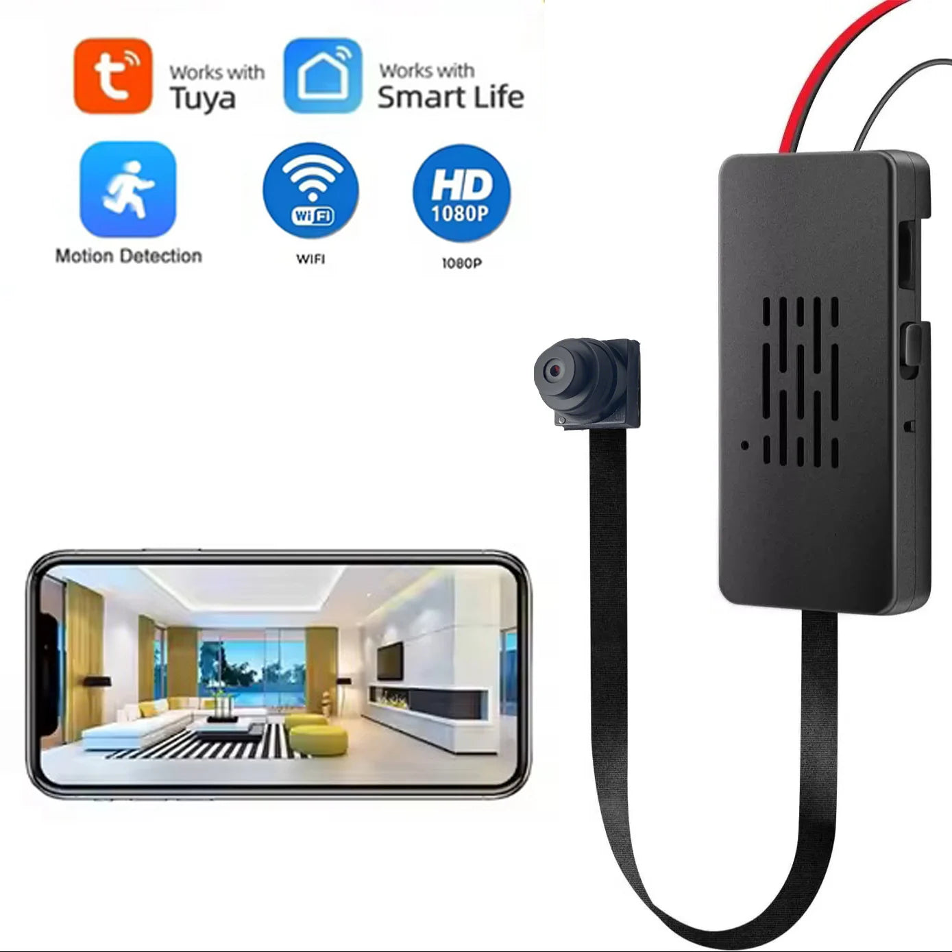 Tuya Mini WiFi Security Camera — 115° Wide Angle Home Monitor