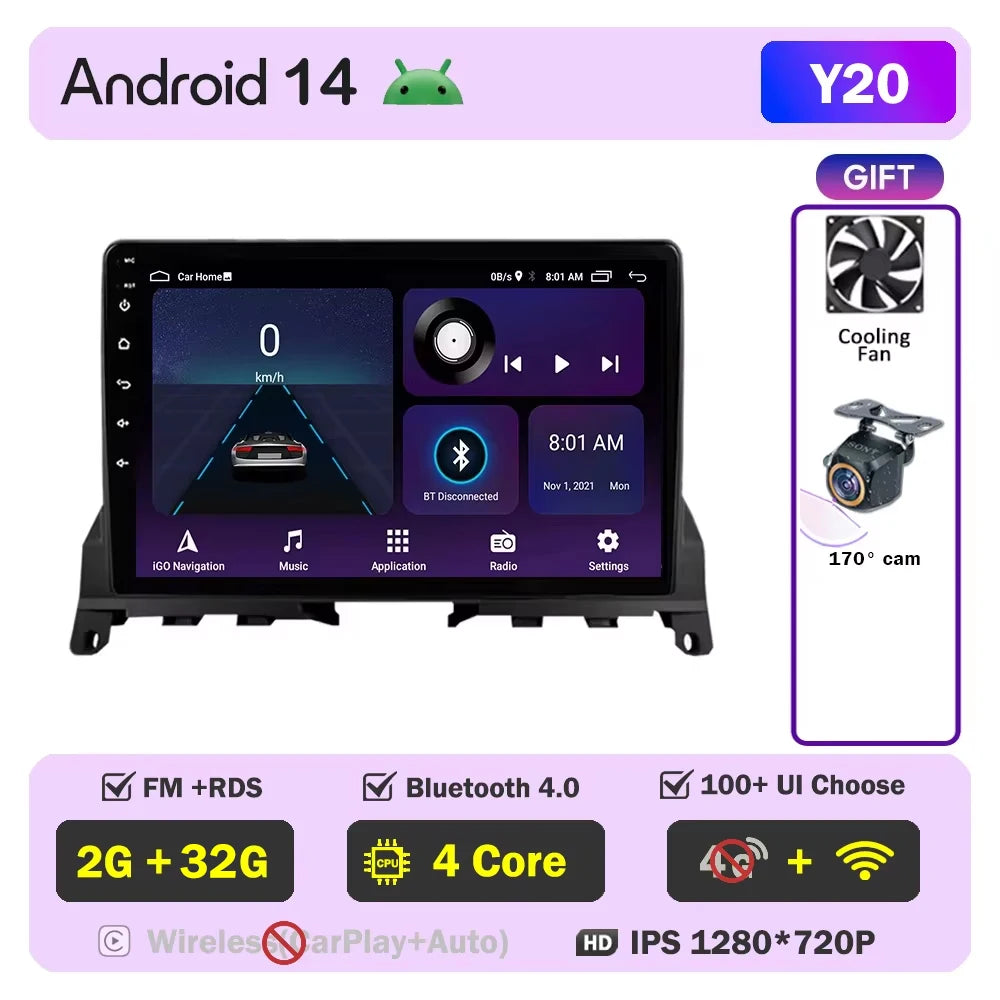 Car Stereo with Apple CarPlay & Android Auto, Compatible with Mercedes-Benz C-Class W204 S204 (2007-2010)