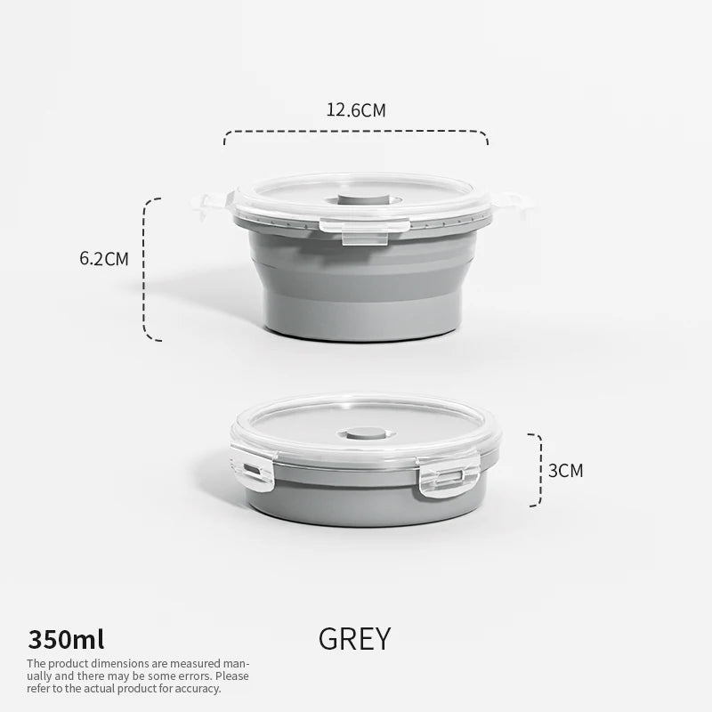 Collapsible Silicone Lunch Box - Stackable Food Storage Containers