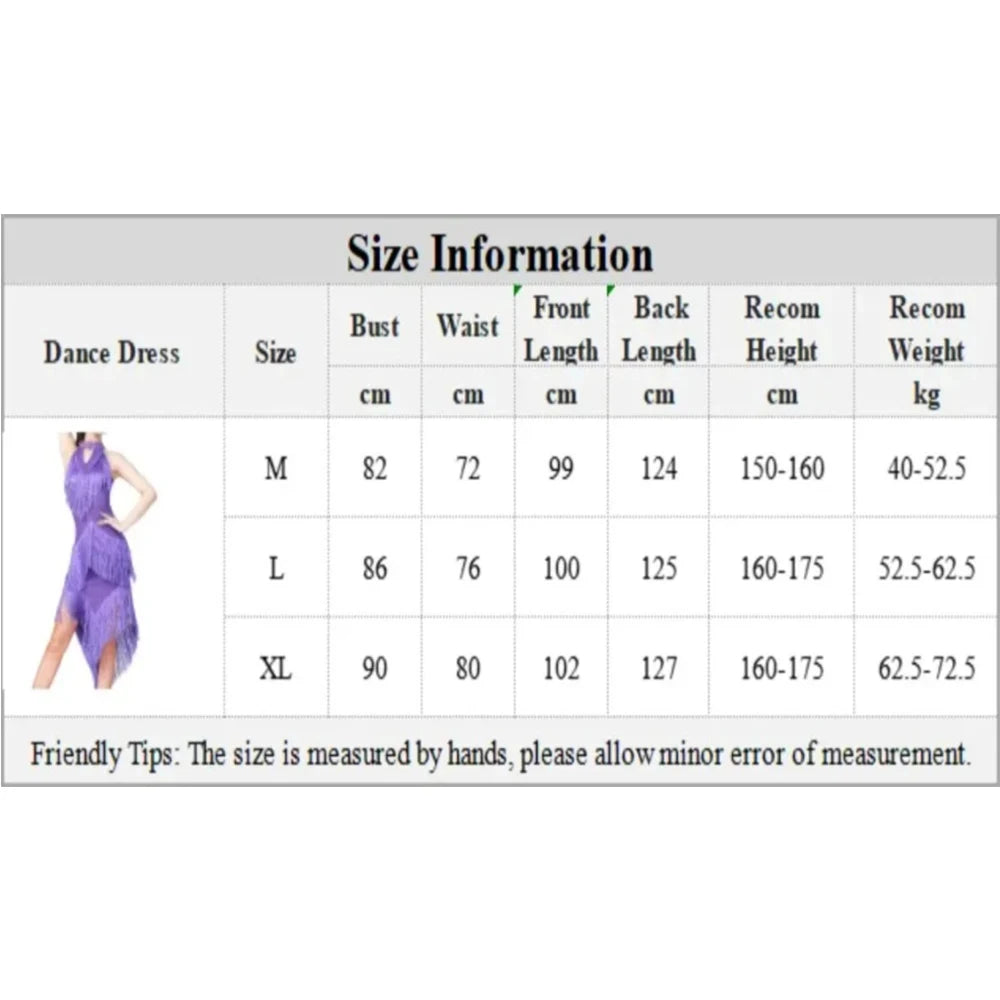 Fringe tassel Latin dance dress for women