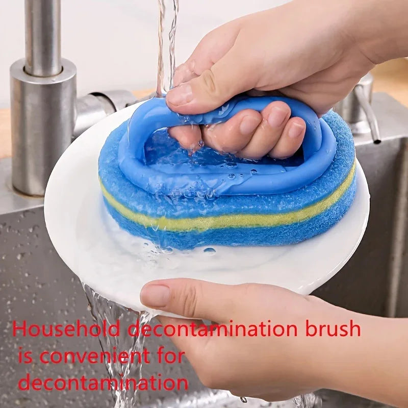 Tiles Sponge Cleaning Brush – Microfiber, Built-in Handle Safe for Hands, Strong Cleaning Power for Kitchen & Bathroom