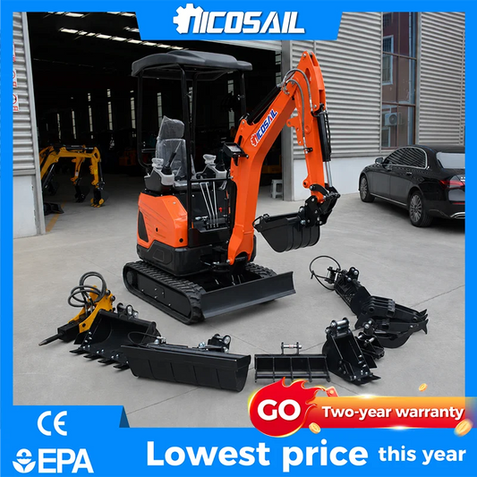 Nicosail 1.8 Ton  Engine Excavator Micro Digger 2T EPA/CE/EURO 5 Customized Compact Mini Excavator with attachments Prices