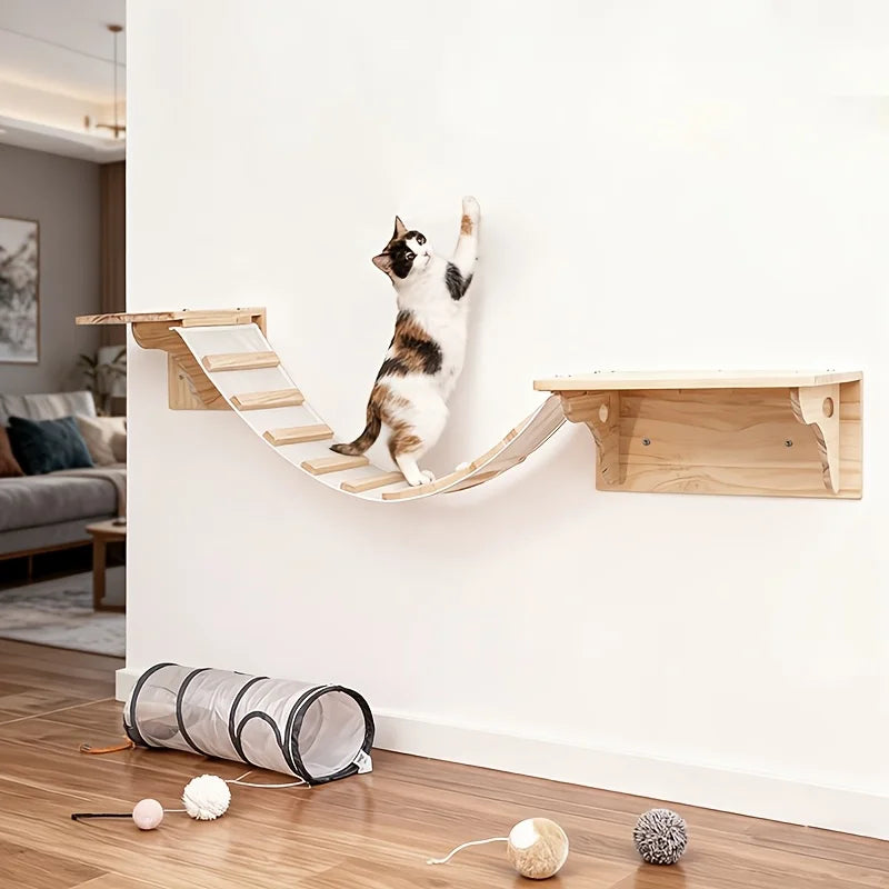 Cat Wall Climbing Set - 2 Shelves & Bridge Ladder – photo 2