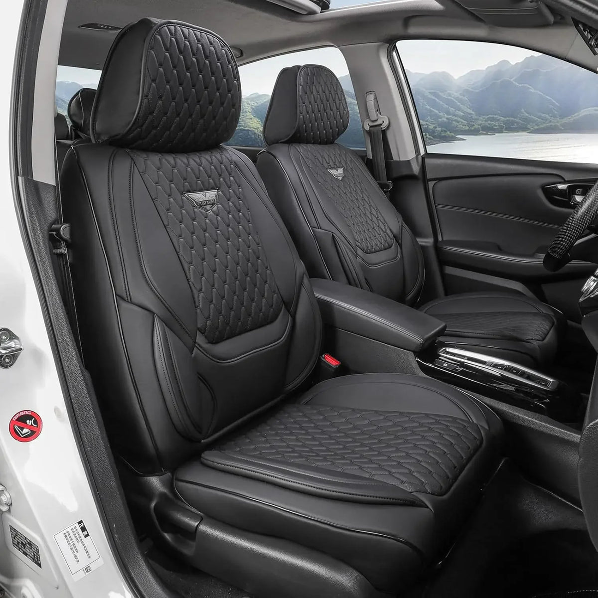 EKR Universal Car Seat Covers 5 Seats Full Set For Toyota Honda Lexus Ford Kia Hyundai Audi Waterproof Leather Auto Seat Protection All-Season Universal Fit Most Car Sedan SUV Car Accessories