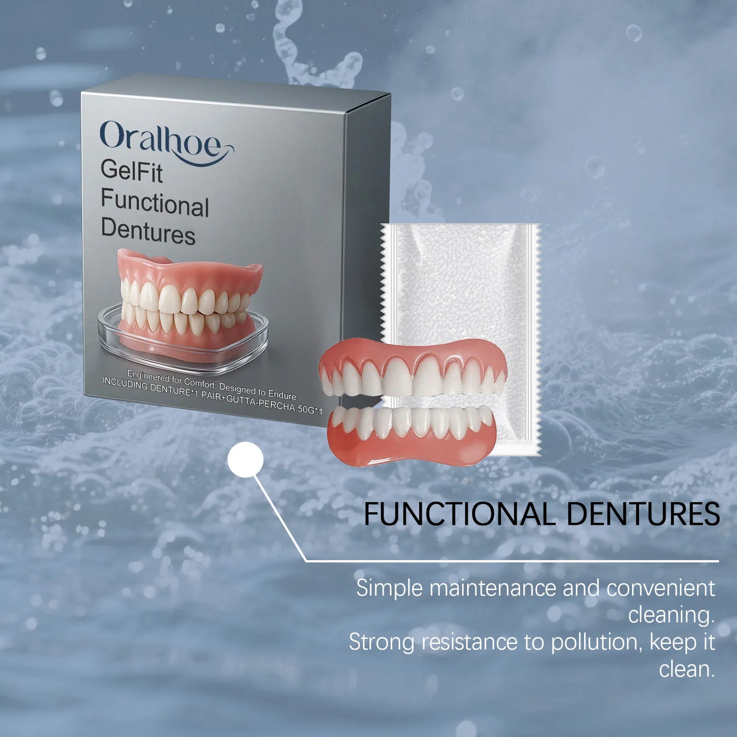 2026 New Teeth Silicone Kit Fill Tooth Gaps Orthodontic Upper Lower Fake Teeth Soft Decorative Comfortable Realistic Denture Set