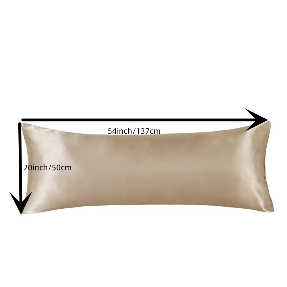 1pc Luxurious Satin Pillowcase for Hair and Skin Care Soft, Silky, Long Body Pillow Cover for Bedroom,Hotel, and Home Decor