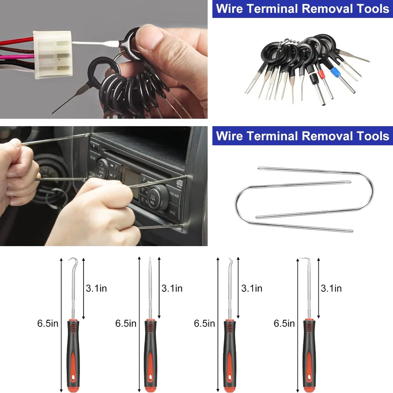 43-Piece Car Trim Removal Tool Set – Panel, Clip & Fastener Remover Kit with Crowbar