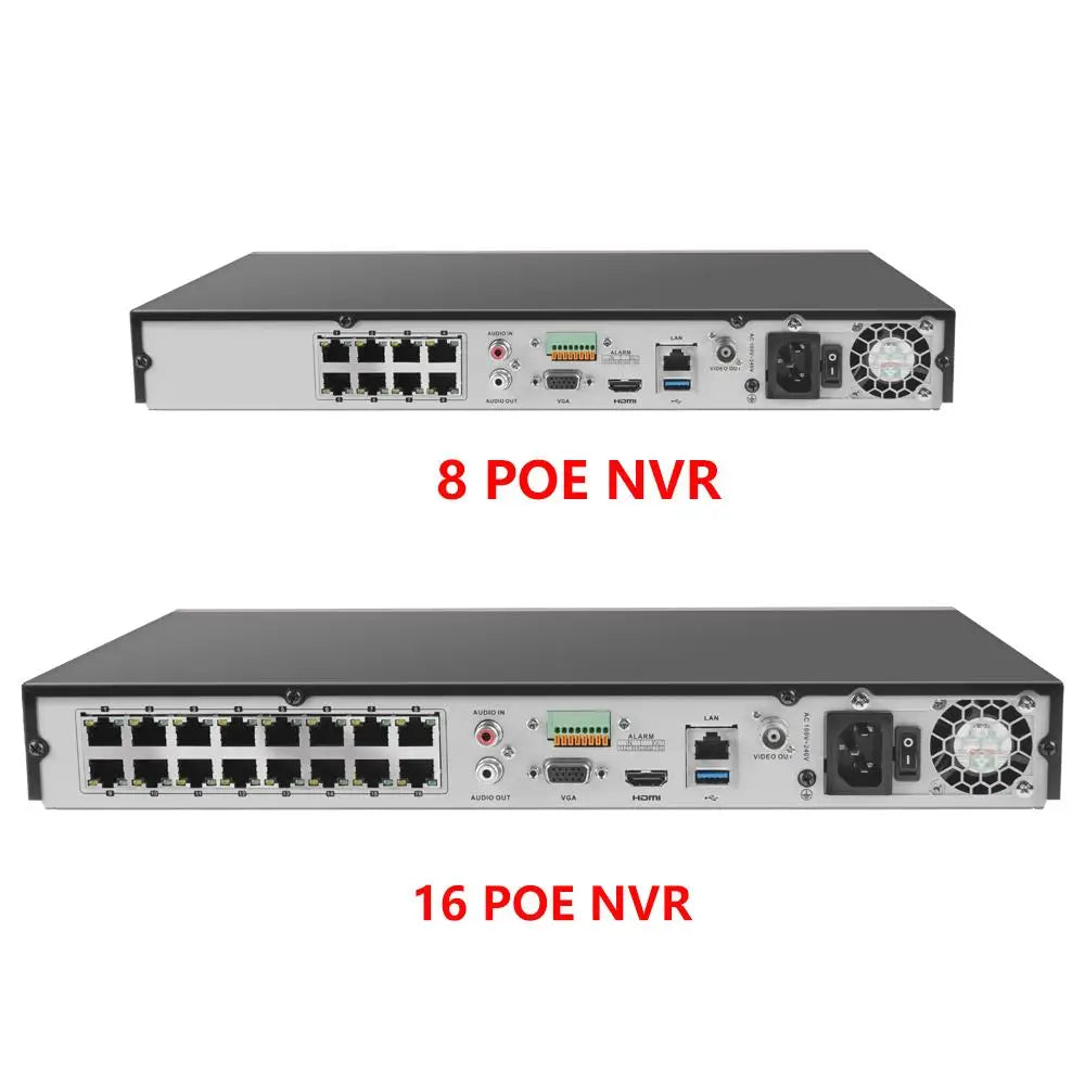 Hikvision 4K NVR 8-CH DS-7608NXI-K2/8P 16-CH DS-7616NXI-K2/16P 8/16 POE Ports AcuSense Facial Recognition Network Video Recorder