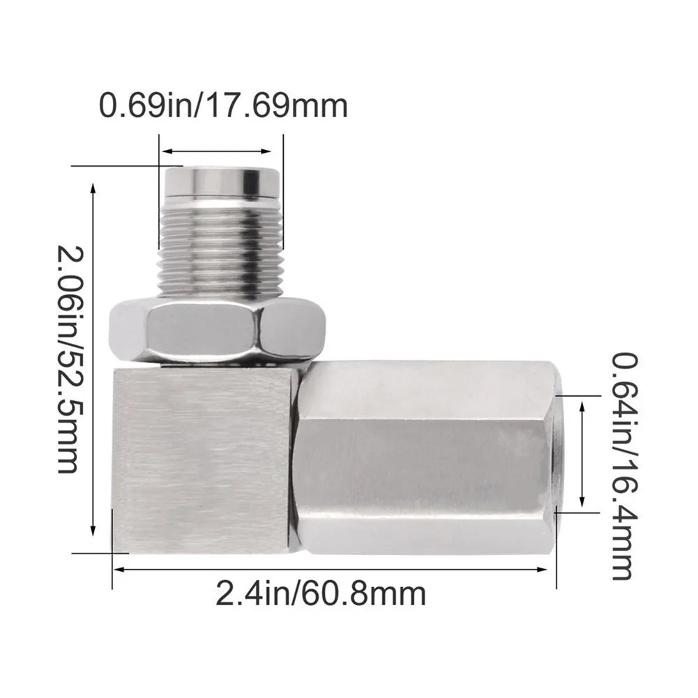 90 Degree CEL Fix Check Engine Light Eliminator Replacement Automotive O2 Sensor Adapter with Mini Catalyst M18 x 1.5