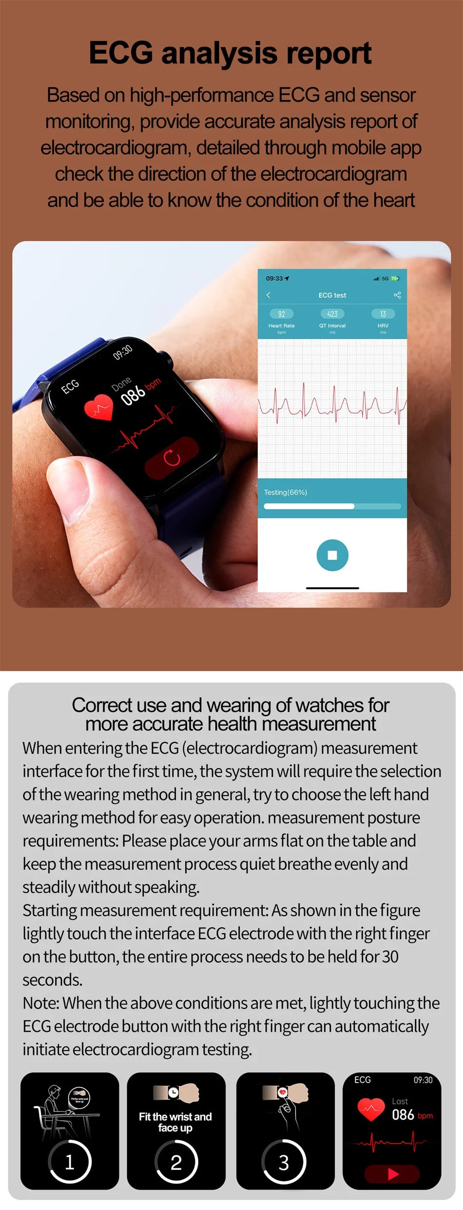 2026 New Al Science Diagnosis Blood Lipids Uric Acid Blood Oxygen Smart Watch Men ECG+PPG Voice Bluetooth Call Health Smartwatch