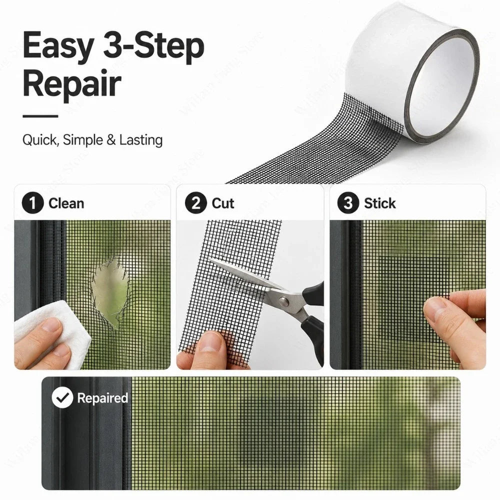 Self-Adhesive Screen Repair Tape, 5 cm x 2 m