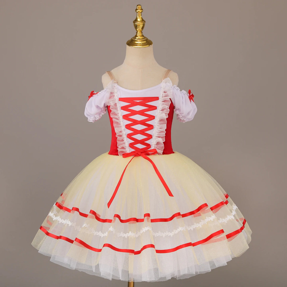 Red Giselle long ballet tutu dress