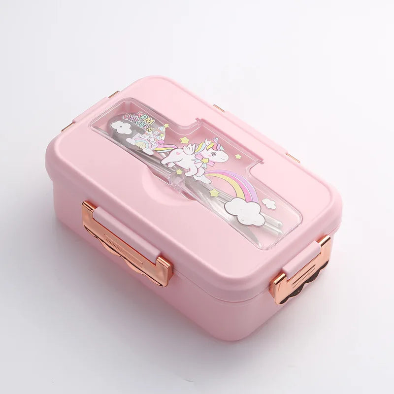 Dinosaur Kids Bento Lunch Box - 3 Grid Snack Box with Cutlery - photo 8