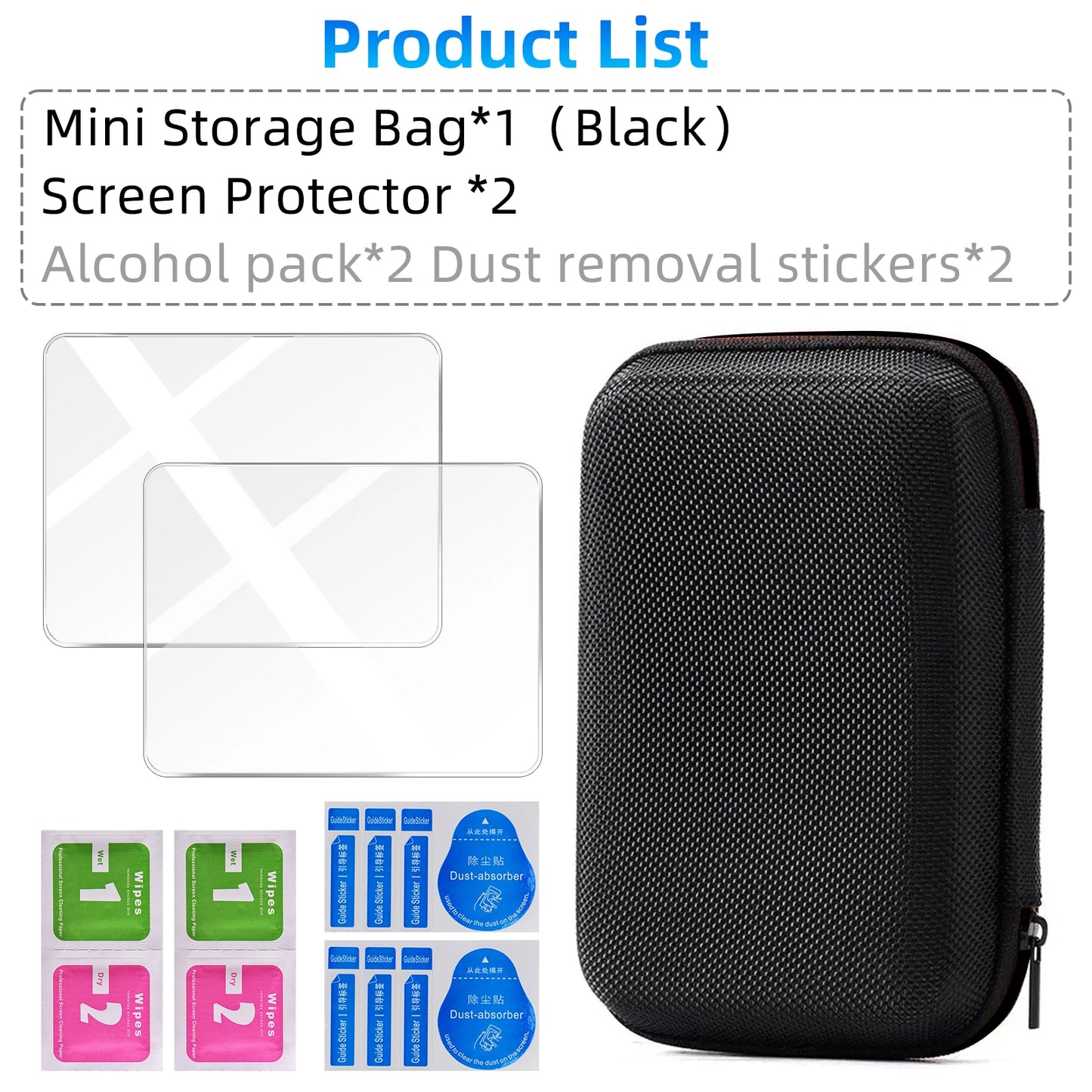 Glass+Bag for R36S/R35S Screen Protector Tempered Glass Film & EVA Portable Storage Case R36S Console Protector Accessories Set
