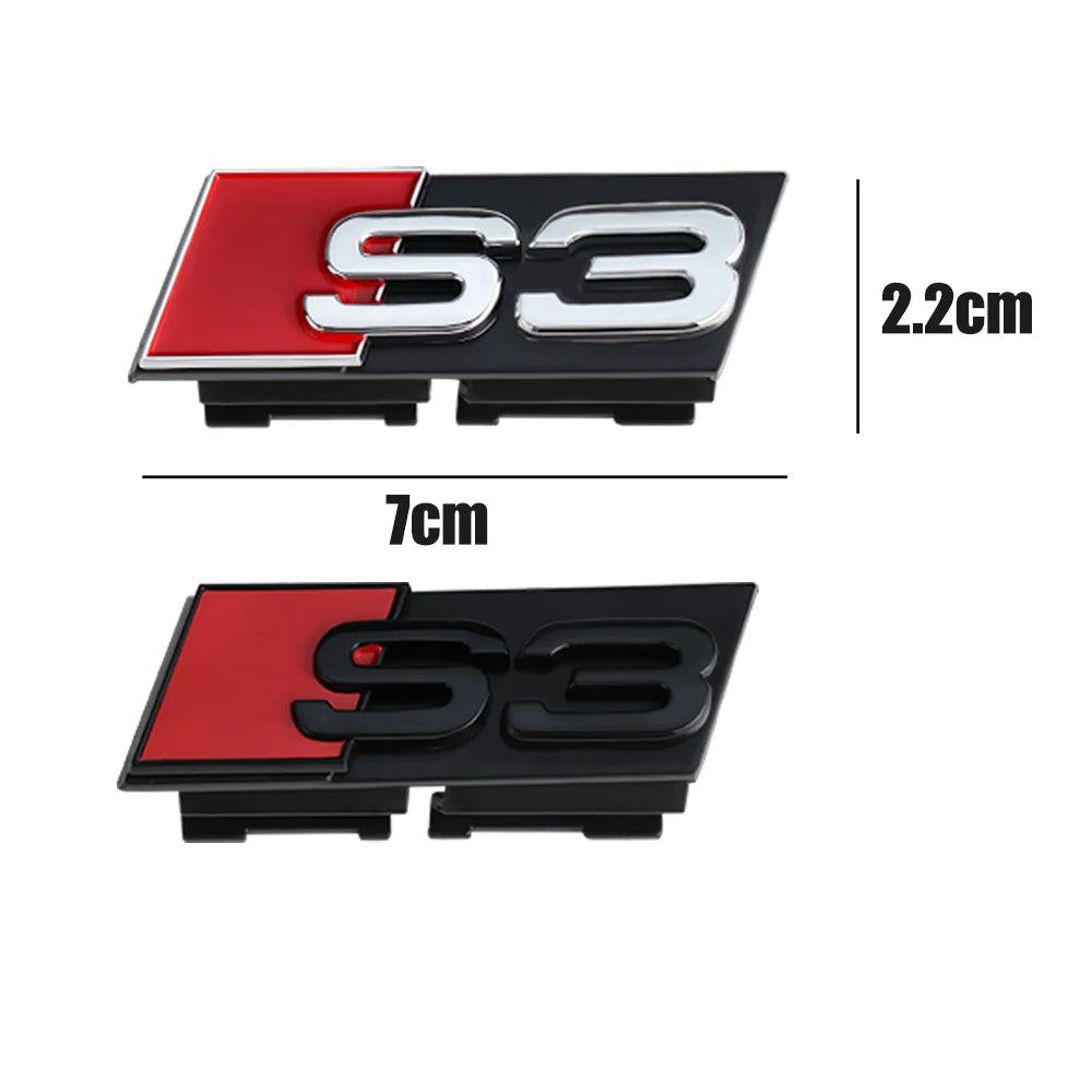 1pc ABS Car Styling Grill Front Hood Badge Grille Emblem Buckle Decoration For Audi S3 S4 S5 S6 S7 Logo Sticker Auto Accessories