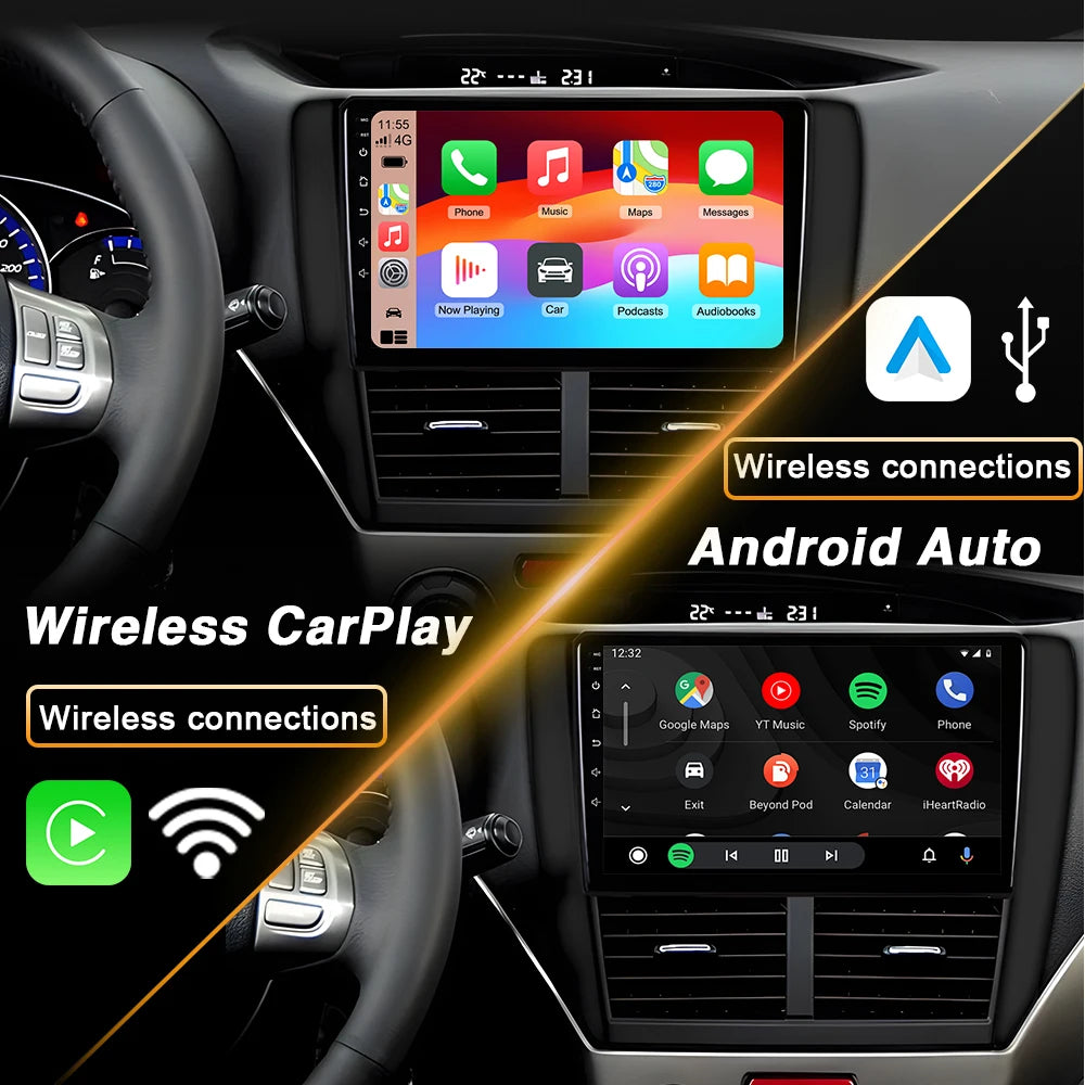 10" Android Car Radio with Wireless CarPlay & GPS — Dodge RAM 1500 (2008-2012)