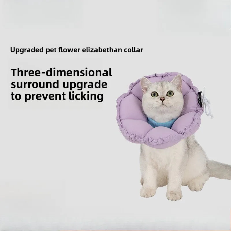 Soft Plush Flower Recovery Collar for Cats & Dogs - Waterproof Cone – photo 2