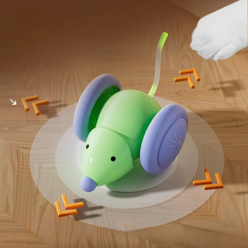 Automatic Mouse Car Cat Toy - Rechargeable, Obstacle Sensing – photo 4