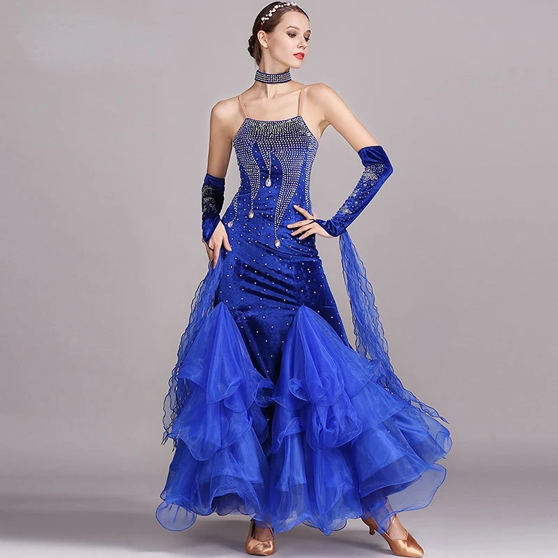 Women's waltz and tango ballroom evening dress