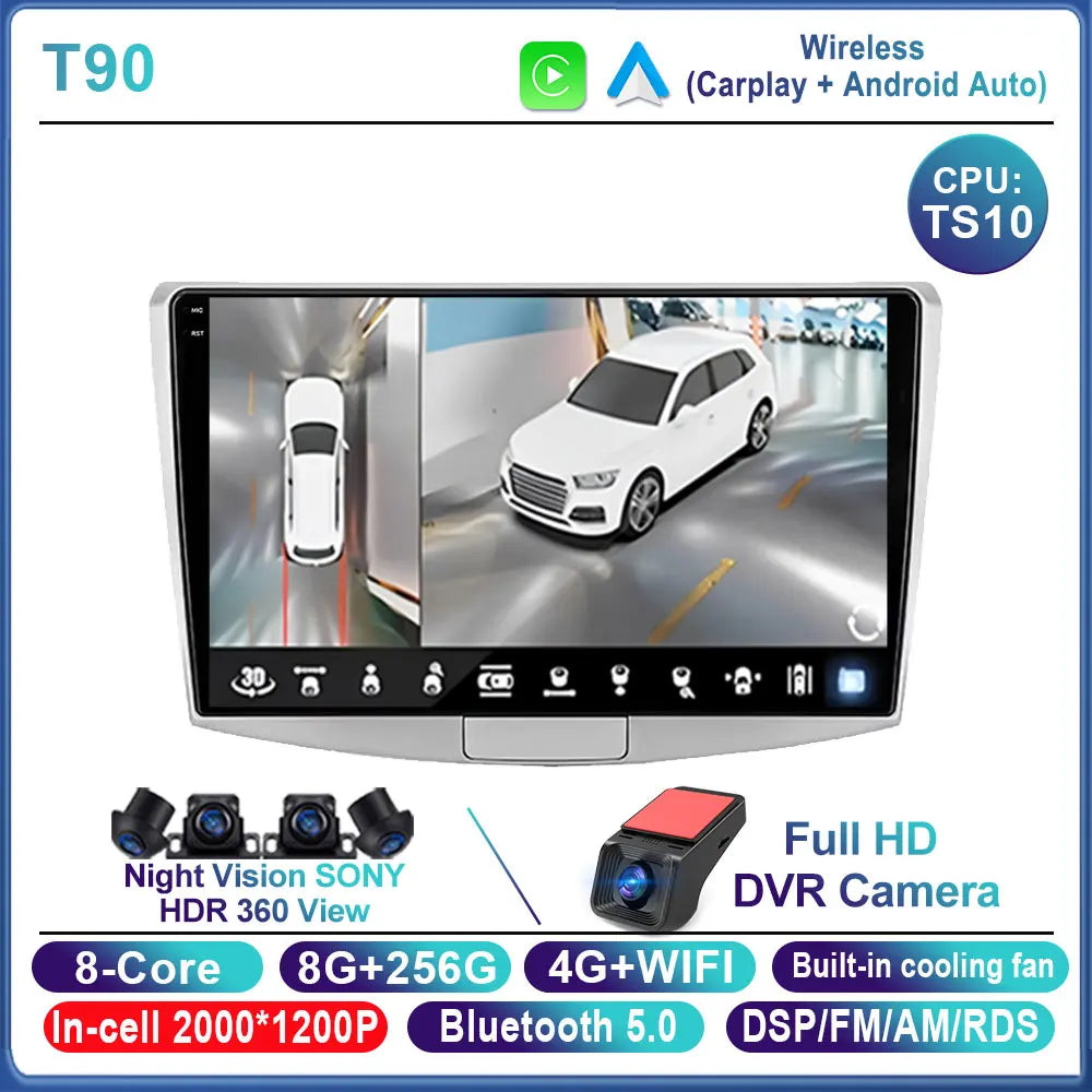 Car Stereo with Apple CarPlay & Android Auto, Compatible with VW Passat B6 B7 & CC (2007-2016)