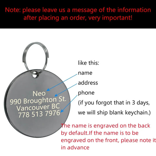 Bronze Nameplate Pet ID Tag - Custom Engraved Collar Pendant