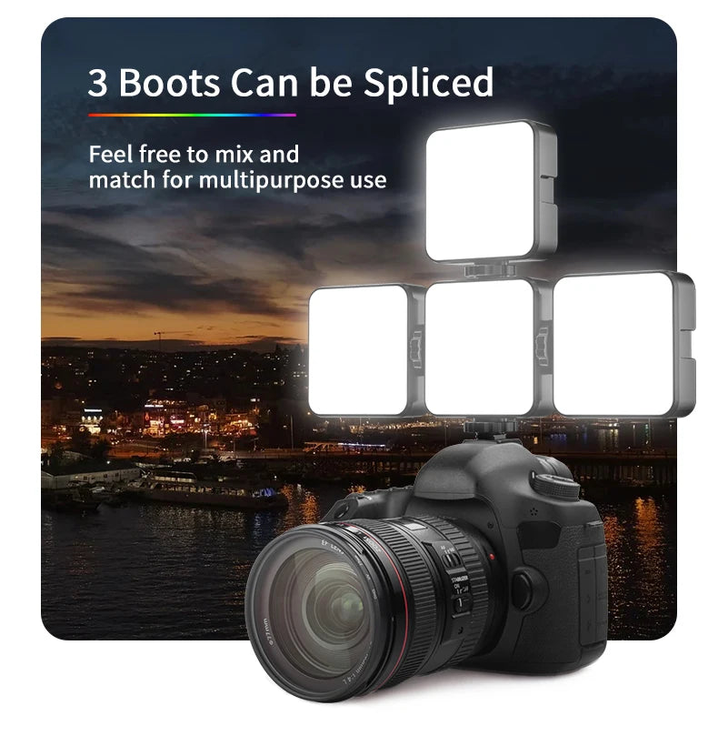 X1 RGB Video Lights Mini LED Camera Light 3000mAh Rechargable LED Panel Lamp Photo Video Lighting for Youtube Tik tok