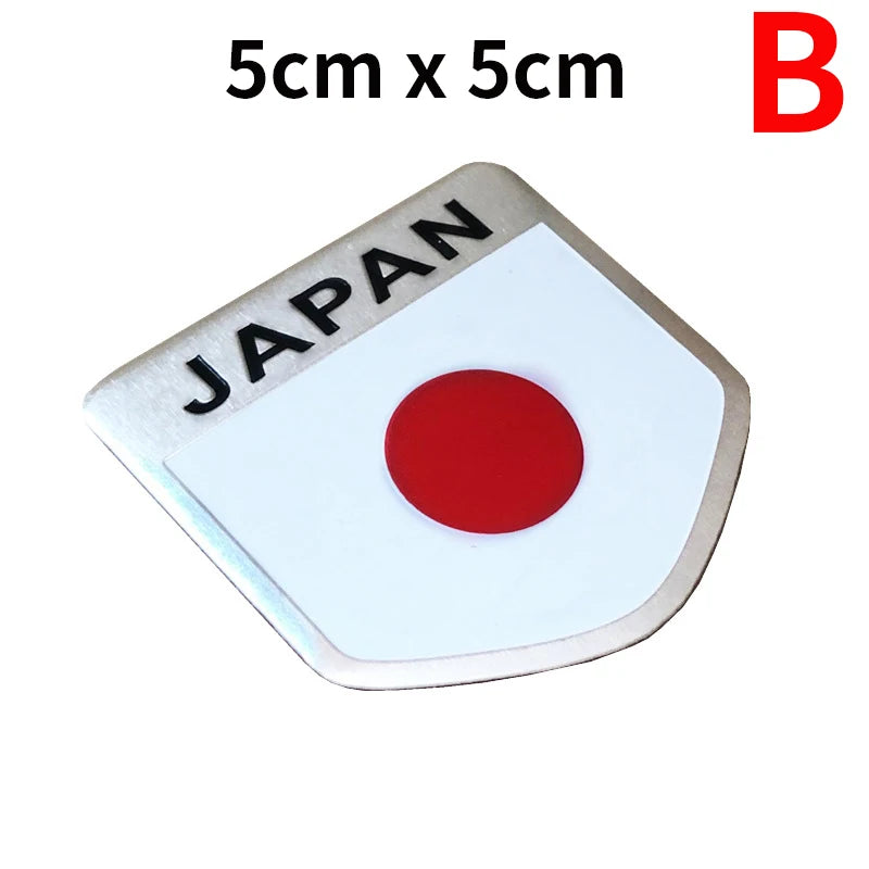 3D Aluminum JAPAN National Flag Map Car Motorcycle Styling Badge Emblem Decal Sticker For Toyota Honda Suzuki Nissan Lexus Mazda