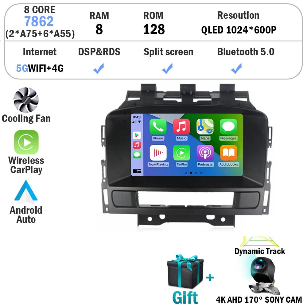 Car Stereo with Apple CarPlay & Android Auto, Compatible with Buick Excelle GT XT & Opel Astra J