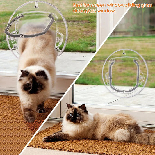 4-Way Lock Cat Door - Interior Pet Flap for Cats & Puppies