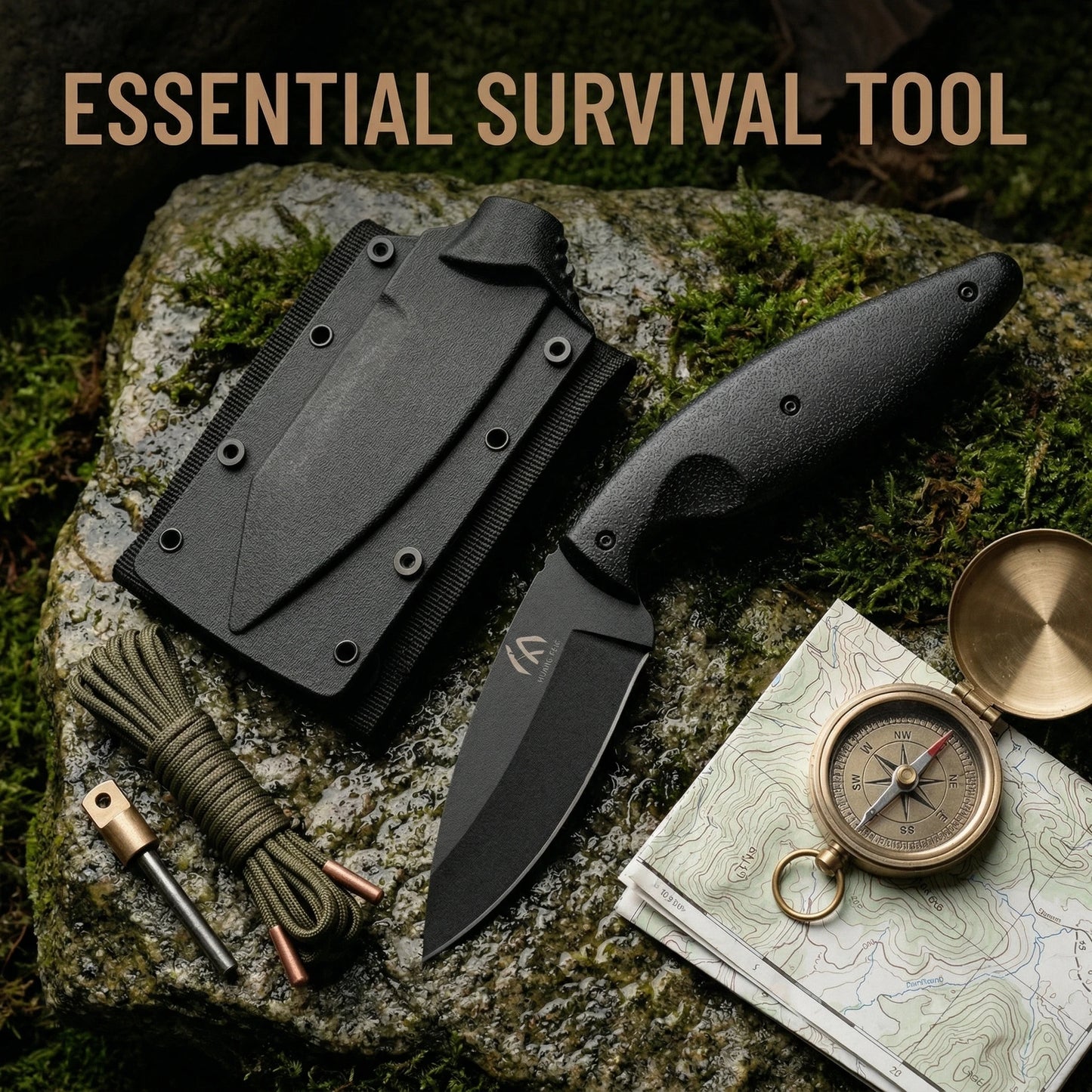G10 handle fixed knife, practical tool, suitable for various outdoor environments, with knife cover, a gift for men