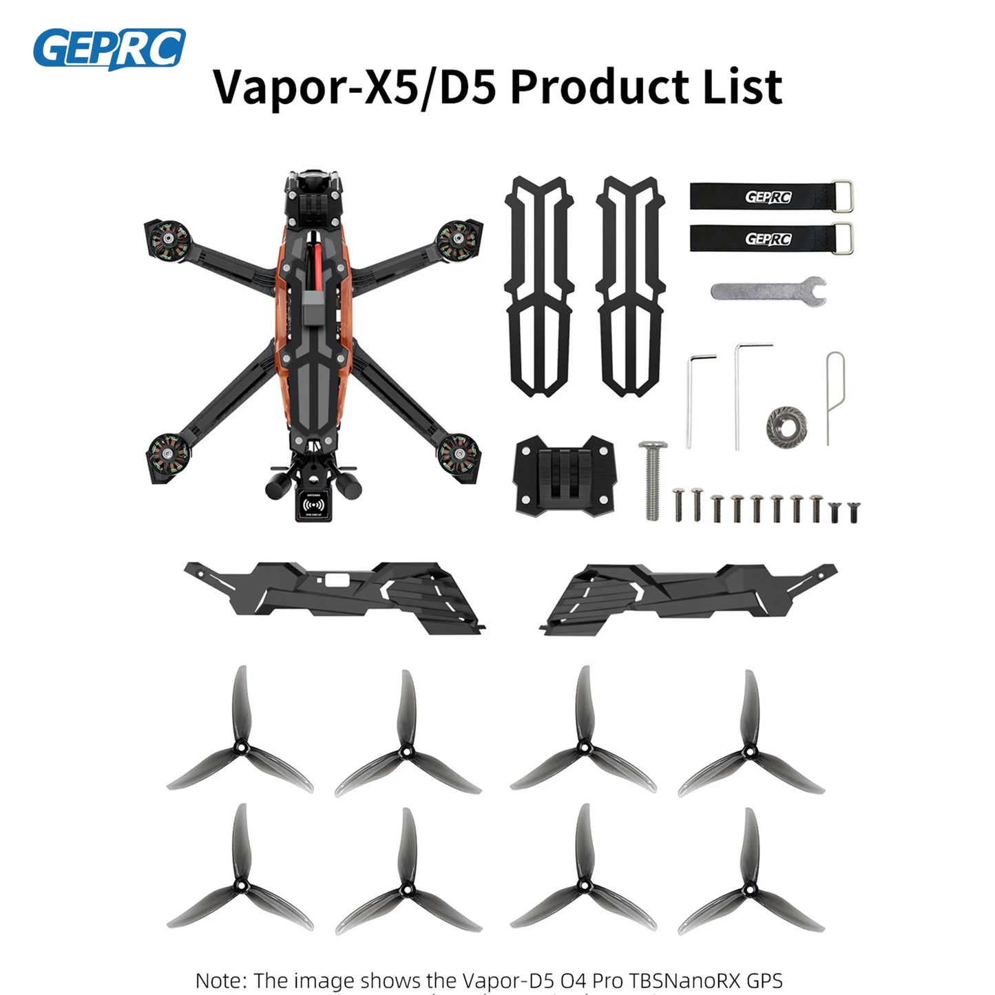 GEPRC Vapor-X5 D5 HD O4 Pro FPV Drone 5Inch O4 Air Unit VTX RC Quadcopter Freestyle Drone 4K120fps Recording 2207E 1960KV Motor