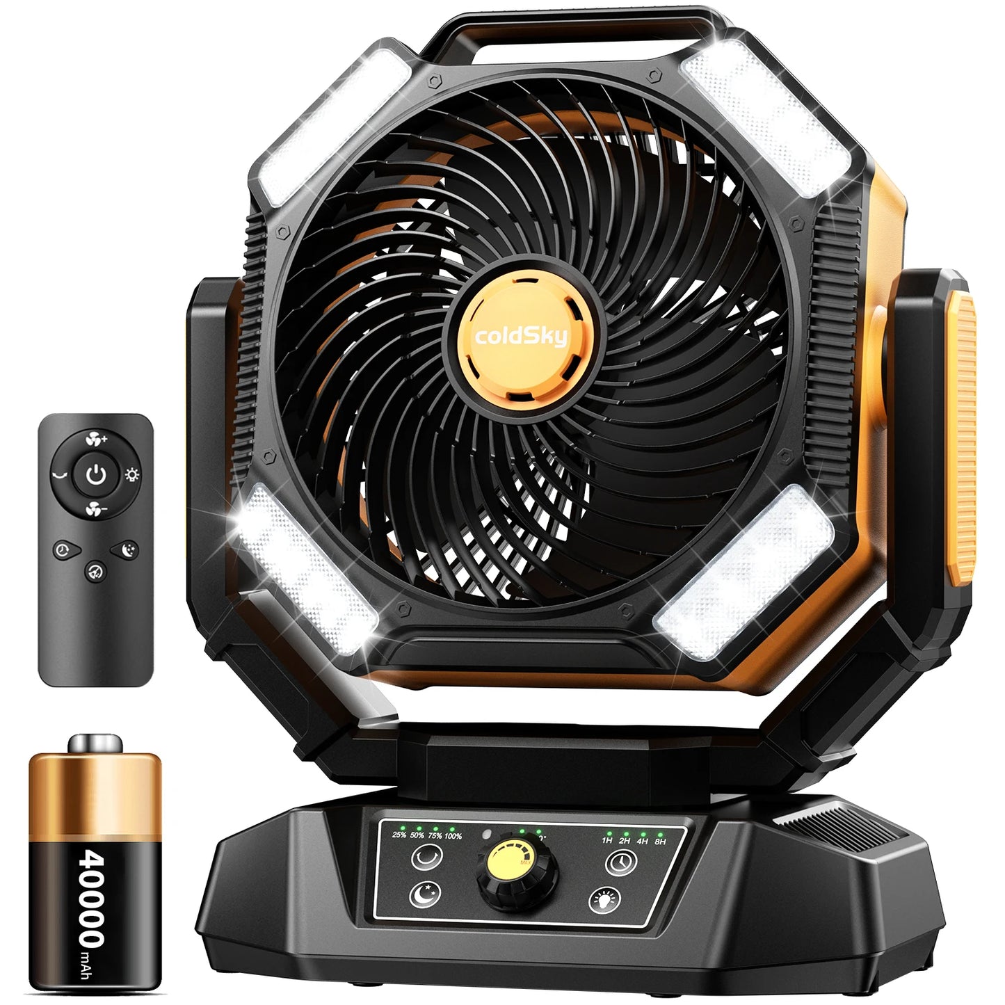 20000mAh Camping Fan with LED Lantern — Outdoor Portable Fan