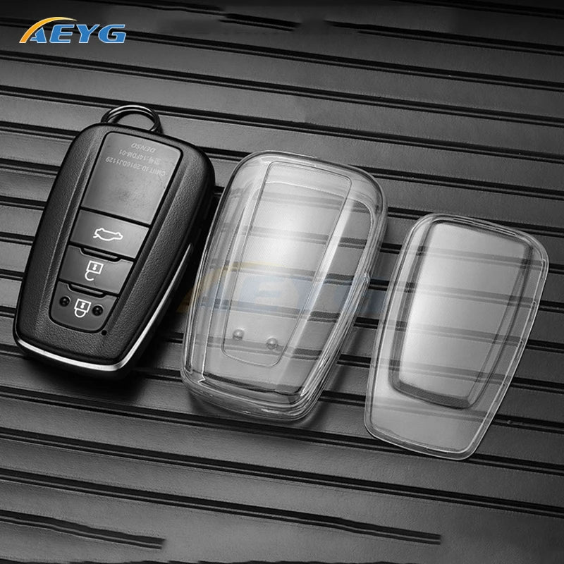 TPU Car Key Case Cover Shell Fob For Toyota CHR Camry Corolla RAV4 Highlander C-HR Prius Land Cruiser Prado Keychain Accessories