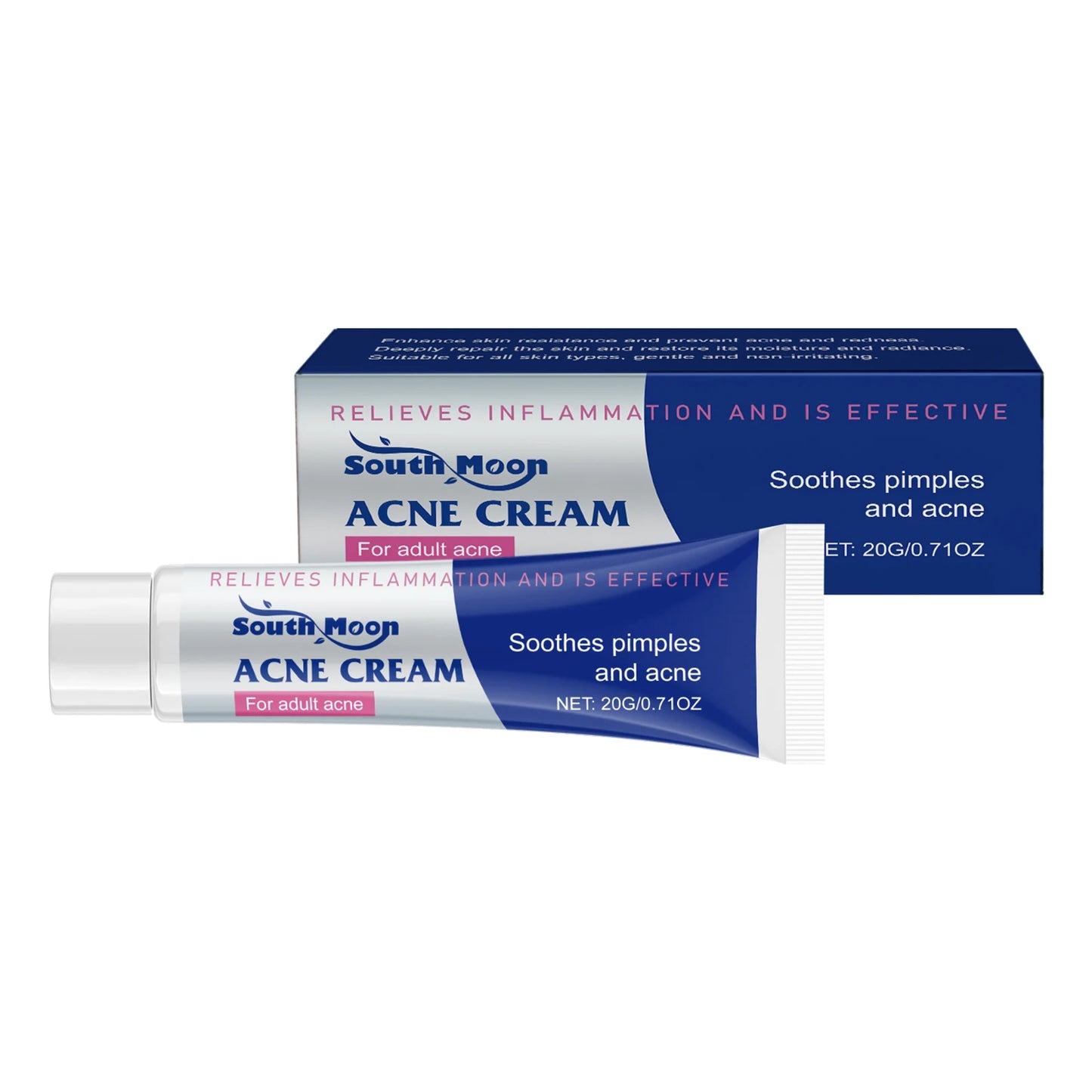 South Moon Anti Acne Cream Oil Control Repair Pimple Spot Remove Acne Mark Cleaning Refreshing Moisturize Skin Pore Shrink Cream