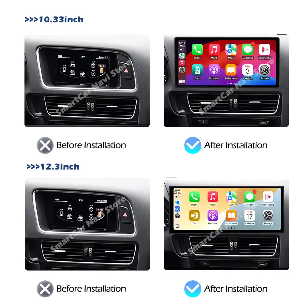 Car Stereo with Apple CarPlay & Android Auto, Compatible with Audi Q5 (2009-2017)