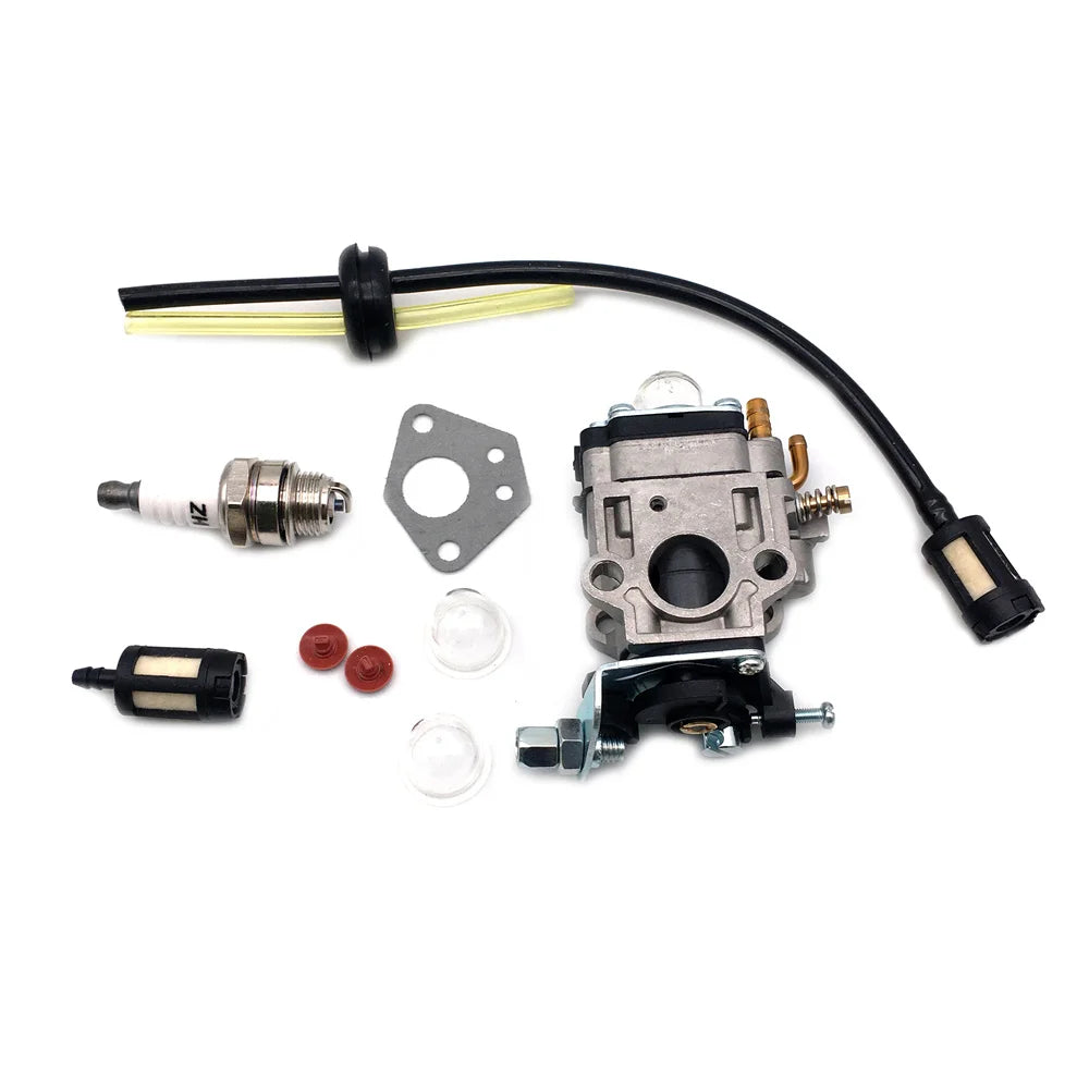 15mm Carburetor Kit For Brushcutter 43cc 49cc 52cc Brush Cutter with Seal Hose Spark Plug Petrol Filter Replacement Parts 40-5